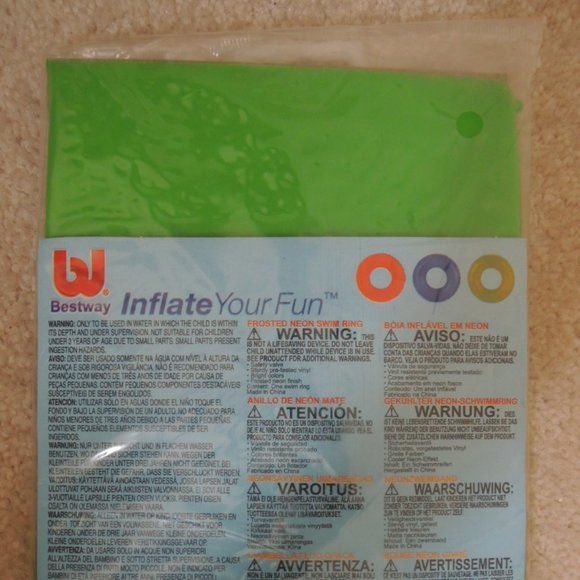 Swim Ring 30 " Green Vinyl Inflatable Swimming Pool Float Beach Raft Toy NEW - Picture 6 of 6